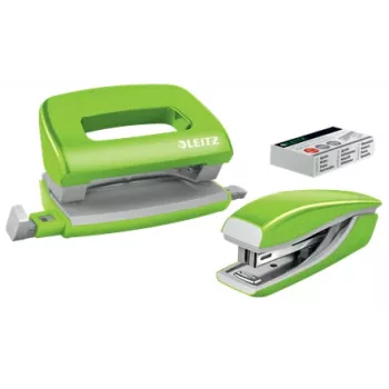 Leitz WOW miniskavotājs un caurumotājs komplektā, 10 loksnes, Zaļš, P2
