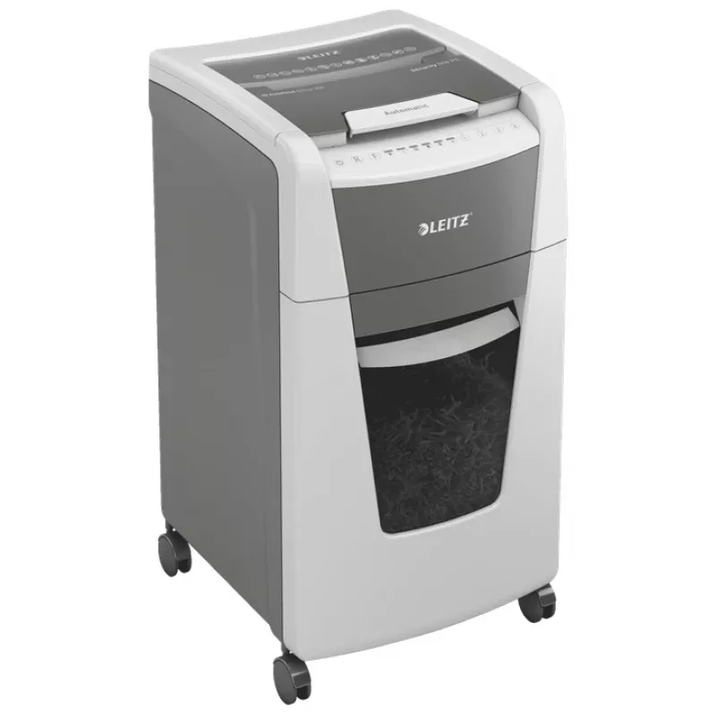Leitz IQ Autofeed Office 300 automātiskais papīra smalcinātājs P5, mikrošķiedras griešana, 22 cm, 2 x 15 mm, 60 L, 700 loksnes, 55 dB