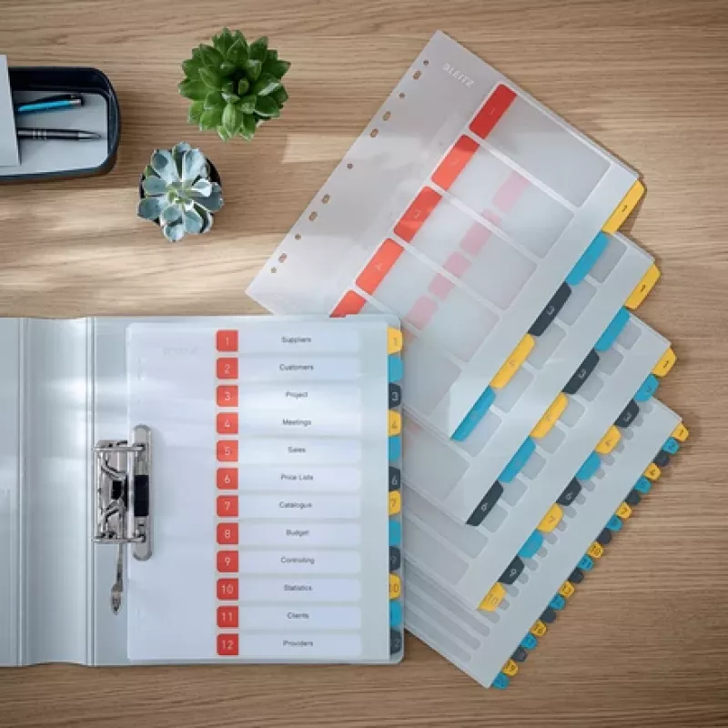 Leitz Cosy 1-10 drukājami dalītāji, PP, ciparu, portrets, A4 Maxi, 245x305 mm