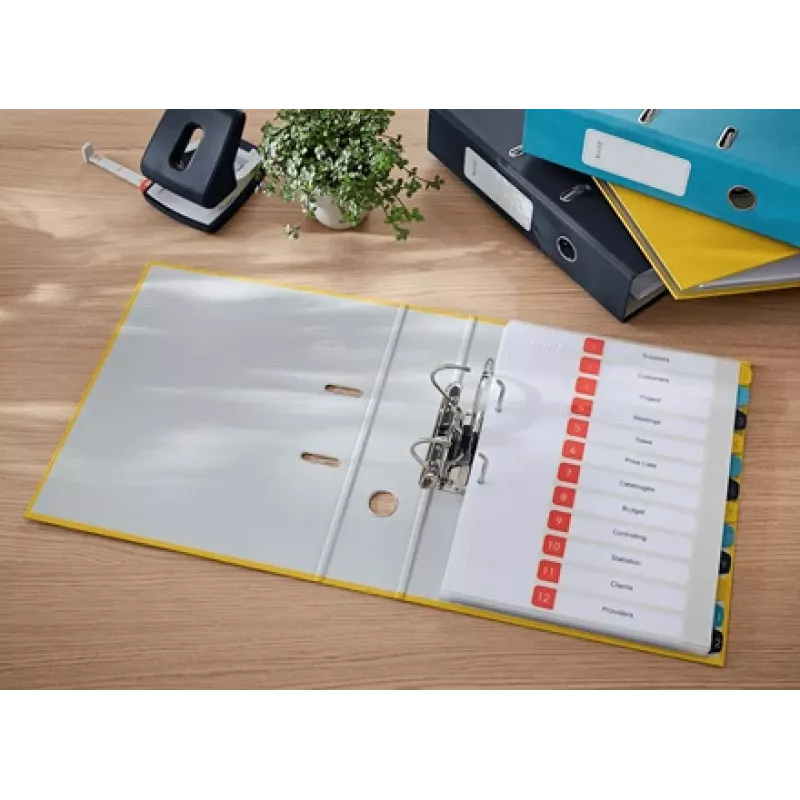 Leitz 180° Cosy Lever Arch File Soft Touch 80mm, A4, Kartons, Dzeltens, Teksturēta virsma, 600 lapas, 80 g/m²