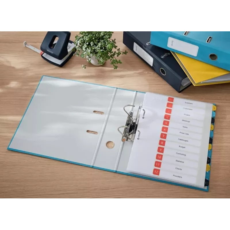 Leitz 180° Cosy Lever Arch File Soft Touch 80mm, A4, kartons, zils, teksturēta virsma, 600 lapas, 80 g/m²