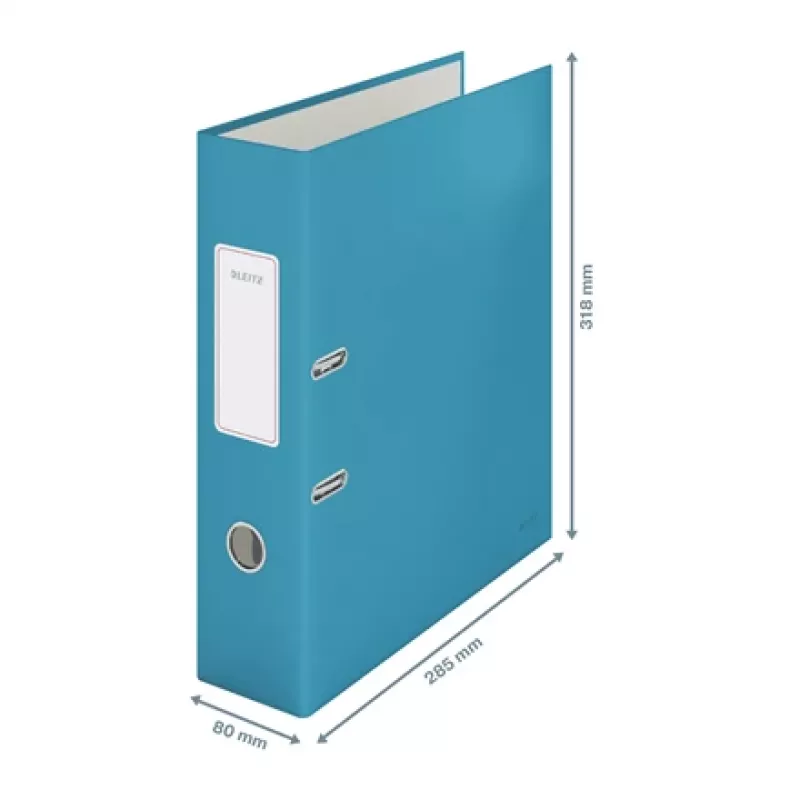 Leitz 180° Cosy Lever Arch File Soft Touch 80mm, A4, kartons, zils, teksturēta virsma, 600 lapas, 80 g/m²