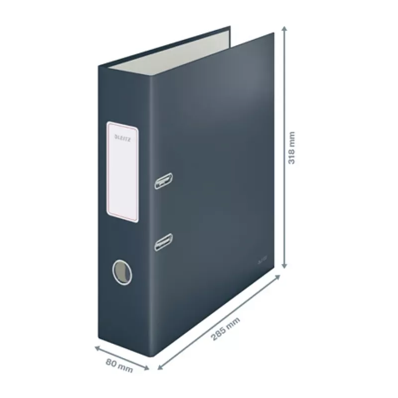 Leitz 180° Cosy mīkstā pieskāriena mape ar sviru, 80 mm, A4, kartons, melna, teksturēta virsma, 600 lapas, 80 g/m²