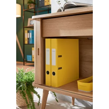 Leitz 180° Cosy Lever Arch File Soft Touch 50mm, A4, Kartons, Dzeltena, Teksturēta virsma, 350 lapas, 80 g/m²