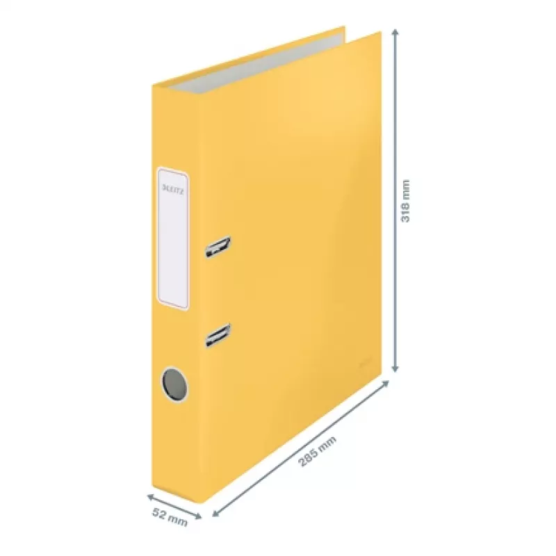Leitz 180° Cosy Lever Arch File Soft Touch 50mm, A4, Kartons, Dzeltena, Teksturēta virsma, 350 lapas, 80 g/m²