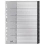 Leitz Recycle Index, PP, īpaši plata, ciparu dalītājs, A4 Maxi, 160 g/m², melna/balta