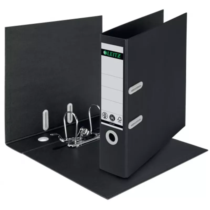 Leitz 180° Recycle Lever Arch File, A4, Kartons, Melns, 600 lapas, 80 g/m², 320 mm