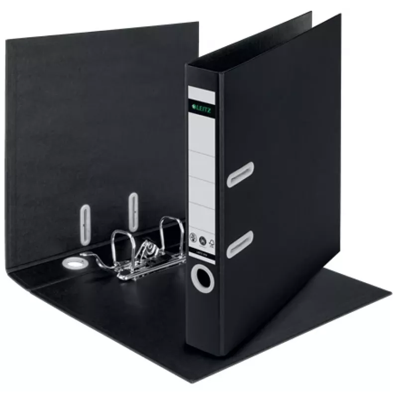 Leitz 180° Recycle Lever Arch File, A4, kartons, melns, 350 lapas, 80 g/m², 320 mm