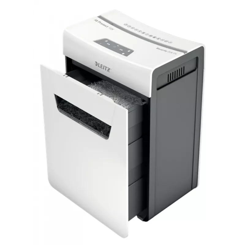 Leitz IQ Protect Premium Papīra Smalcinātājs 10X P4, 4 x 40 mm, 18 L, 150 loksnes, 55 dB, Touch, 10 loksnes