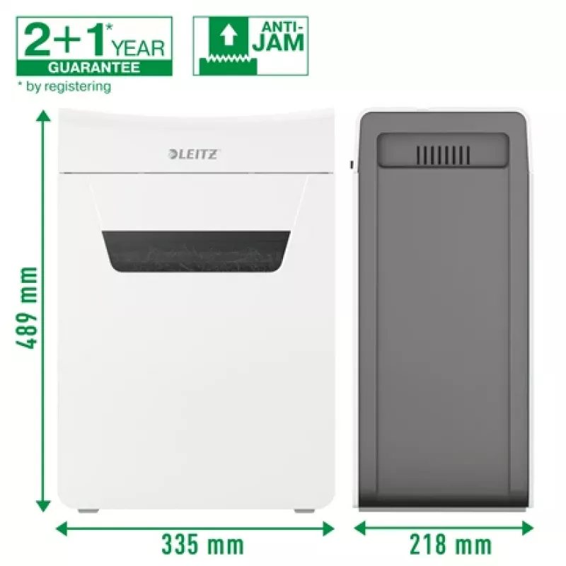 Leitz IQ Protect Premium Papīra Smalcinātājs 10X P4, 4 x 40 mm, 18 L, 150 loksnes, 55 dB, Touch, 10 loksnes