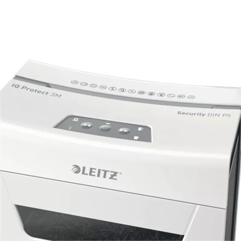Leitz IQ Protect Premium Papīra smalcinātājs 3M P5, mikro-griezums, 2 x 15 mm, 10 L, 125 loksnes, 55 dB, pieskāriens