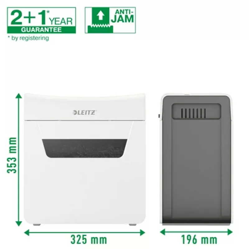 Leitz IQ Protect Premium Papīra smalcinātājs 3M P5, mikro-griezums, 2 x 15 mm, 10 L, 125 loksnes, 55 dB, pieskāriens
