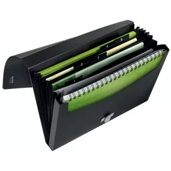 Leitz Recycle Izvelkamā koncerta mape, Signature, A4, polipropilēns, melna, spīdīga, 250 lapām