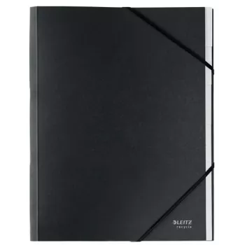 Leitz Recycle Card Divider Book, parakstu mape, A4, kartons, melna, matēta, elastīgā lente