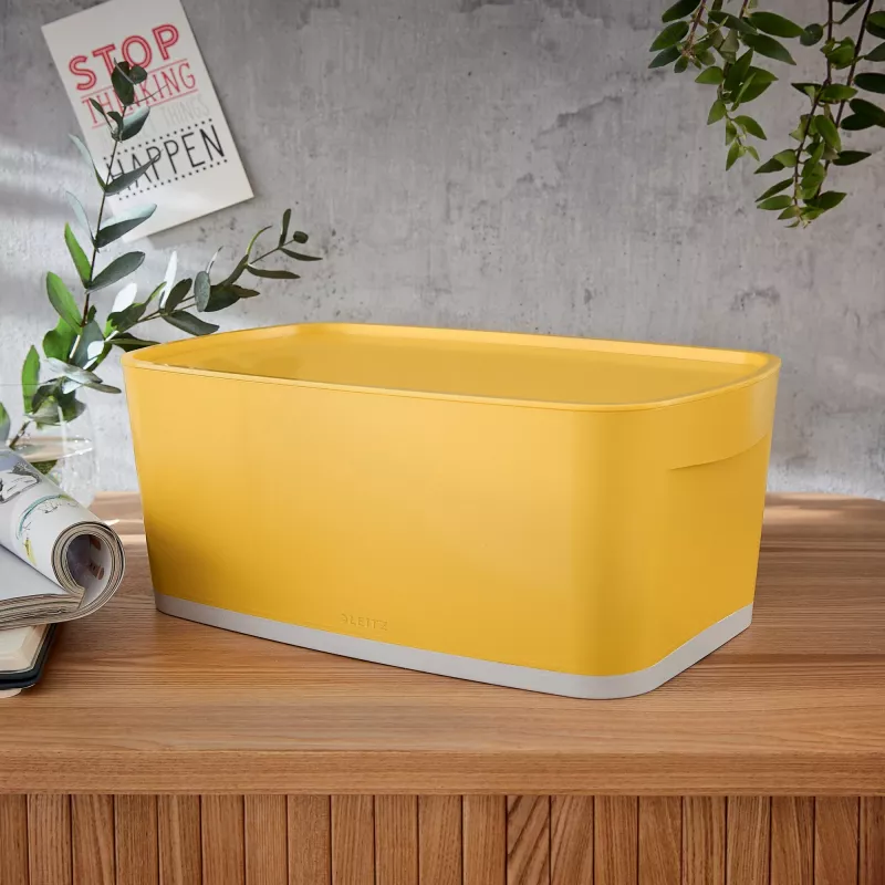 Leitz MyBox Cosy Small ar vāku, dzeltena, Uzglabāšanas kaste