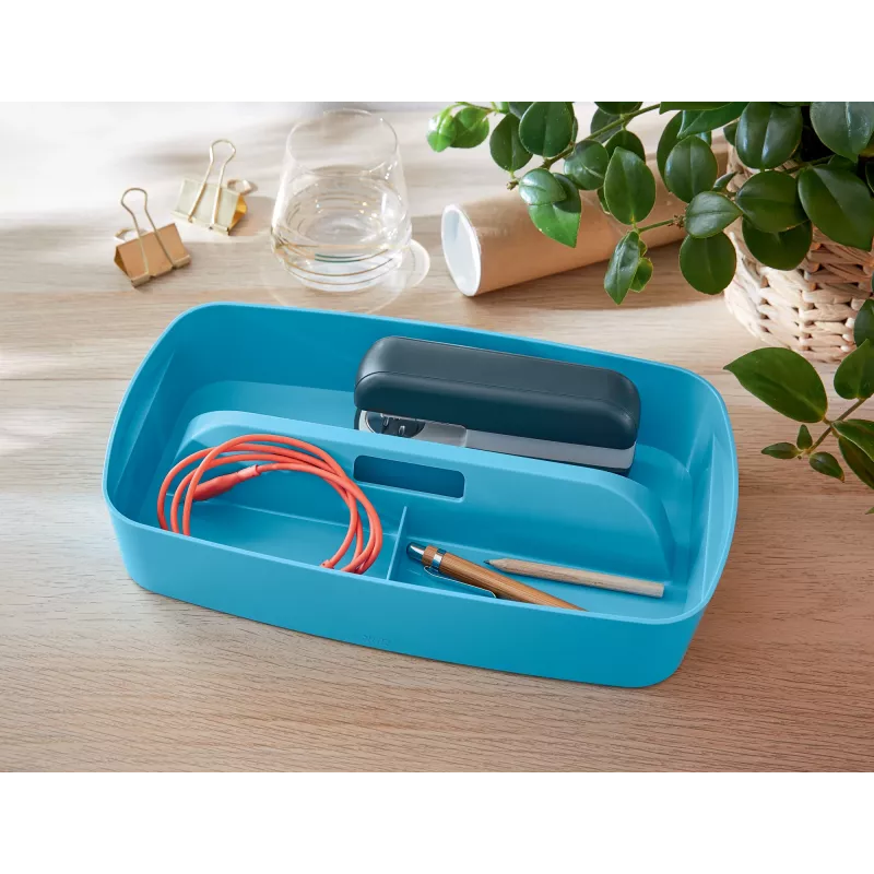Leitz MyBox Cosy organizatora paplāte ar rokturi, maza, zila, plastmasa
