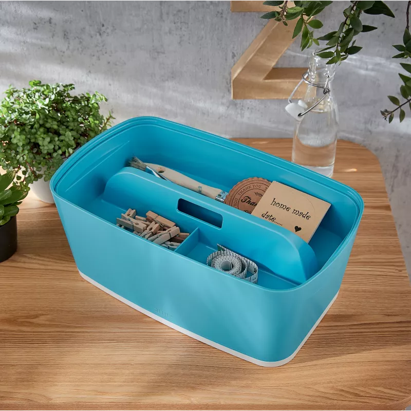 Leitz MyBox Cosy organizatora paplāte ar rokturi, maza, zila, plastmasa