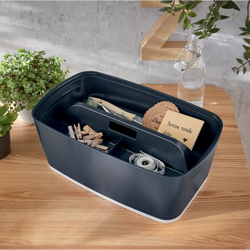 Leitz MyBox Cosy Organizētāja paplāte ar rokturi, maza, pelēka, plastmasa
