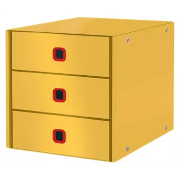Leitz Click & Store Cosy Drawer Cabinet (3 atvilktnes), Dzeltens, Kartons, 286 mm, 358 mm, 282 mm