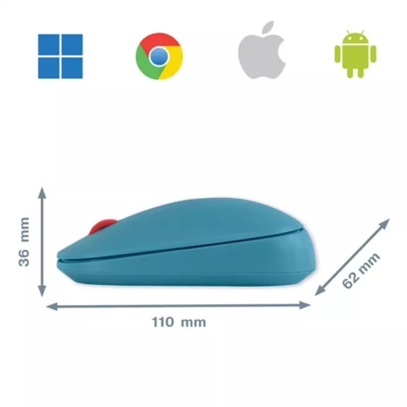 Leitz Cosy bezvadu pele, abpusēja, RF bezvadu + Bluetooth, 4000 DPI, zila