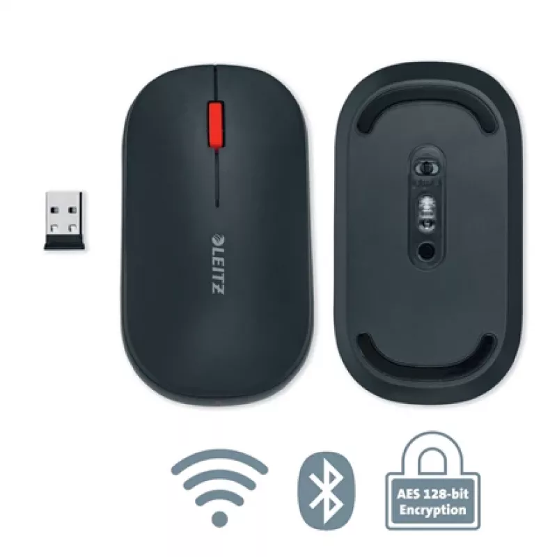 Leitz Cosy bezvadu pele, abpusēja, RF bezvadu + Bluetooth, 4000 DPI, pelēka