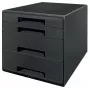 Leitz Recycle Drawer Cabinet, 4 atvilktnes, Plastmasa, Melns, 1 gab., 287 mm, 270 mm