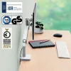 Leitz Ergo Space Saving viena monitora roka, skava/caurums, 9 kg, 43.2 cm (17 collas), 81.3 cm (32 collas), 100 x 100 mm, Pelēka