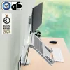 Leitz Ergo Space Saving divu monitoru un klēpjdatora roka, skava/caurums, 9 kg, 33 cm (13 inch), 81,3 cm (32 inch), 100 x 100 mm, Pelēka