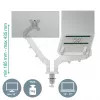 Leitz Ergo Space Saving divu monitoru un klēpjdatora roka, skava/caurums, 9 kg, 33 cm (13 inch), 81,3 cm (32 inch), 100 x 100 mm, Pelēka