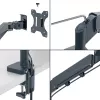 Leitz Ergo Space Saving divu monitoru un klēpjdatora roka, skava/caurums, 18 kg, 43,2 cm (17 inch), 81,3 cm (32 inch), 100 x 100 mm, tumši pelēka