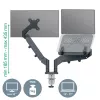 Leitz Ergo Space Saving divu monitoru un klēpjdatora roka, skava/caurums, 18 kg, 43,2 cm (17 inch), 81,3 cm (32 inch), 100 x 100 mm, tumši pelēka