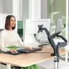 Leitz Ergo Space Saving divu monitoru un klēpjdatora roka, skava/caurums, 18 kg, 43,2 cm (17 inch), 81,3 cm (32 inch), 100 x 100 mm, tumši pelēka