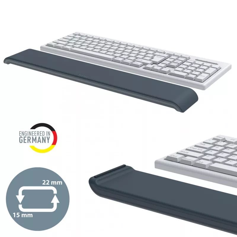 Leitz Ergo regulējams plaukstas balsts tastatūrai, tumši pelēks, 71 mm, 437 mm, 22 mm, 1 gab.