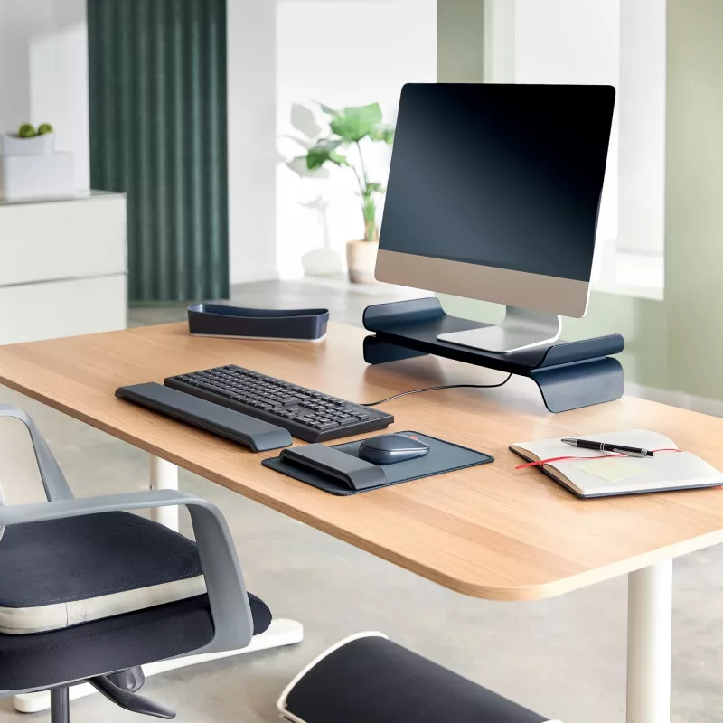 Leitz Ergo regulējams plaukstas balsts tastatūrai, tumši pelēks, 71 mm, 437 mm, 22 mm, 1 gab.