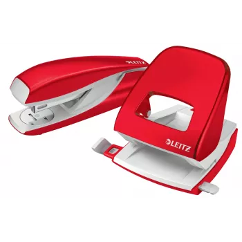 Leitz caurumotājs WOW 5008 Metāla 2-caurumu / 30 lapām, sarkans, balts