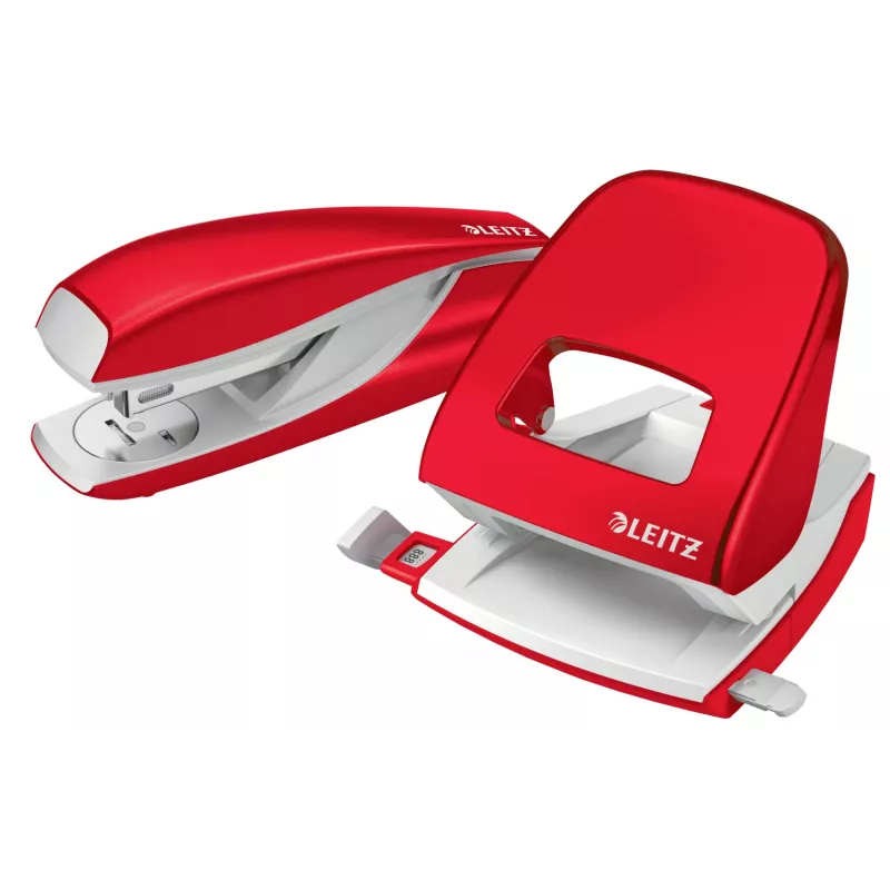 Leitz caurumotājs WOW 5008 Metāla 2-caurumu / 30 lapām, sarkans, balts