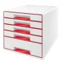 Leitz Drawer Cabinet WOW Cube 5-drawer, 5 atvilktnes, Plastmasa, 270 mm, 287 mm, 363 mm, 3.59 kg