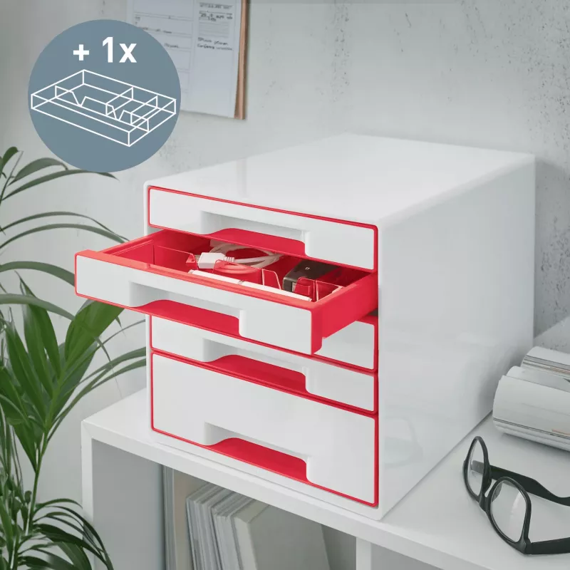 Leitz Drawer Cabinet WOW Cube 5-drawer, 5 atvilktnes, Plastmasa, 270 mm, 287 mm, 363 mm, 3.59 kg