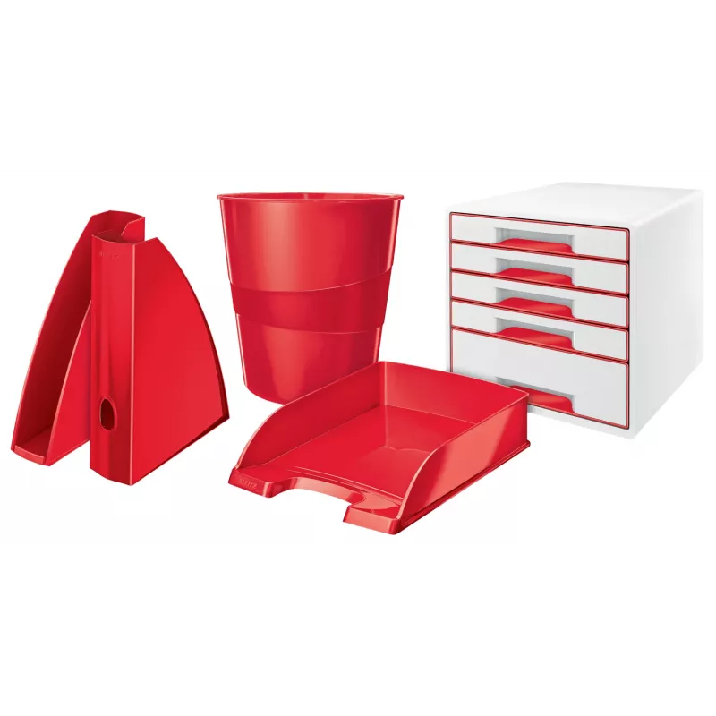 Leitz WOW žurnālu mape, sarkana, plastmasa, A4, 75 mm, 258 mm, 312 mm