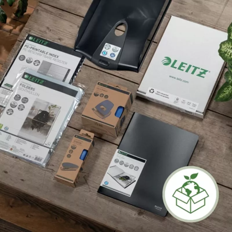 Leitz NeXXt Recycle caurumotājs, 30 loksnes, Sarkans, Plastmasa, 8 cm, 5.5 mm, A4, A5, A6, Folio, US-Quart, 8 x 8 x 8 cm