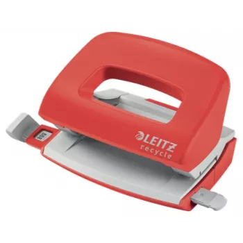 Leitz NeXXt Recycle Mini Caurumdūris, 10 loksnes, Sarkans, Plastmasa, 8 cm, 5,5 mm, A4, A5, A6, Folio, US-Quart, 8 x 8 x 8 cm