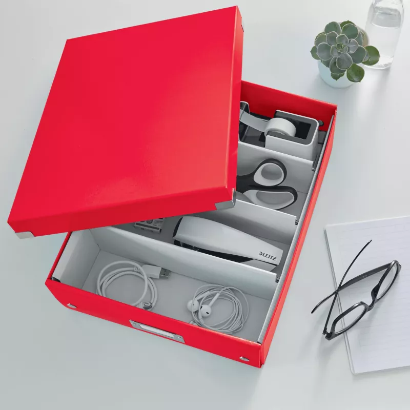 Leitz Click & Store WOW Medium Organizer Box, sarkana, taisnstūra