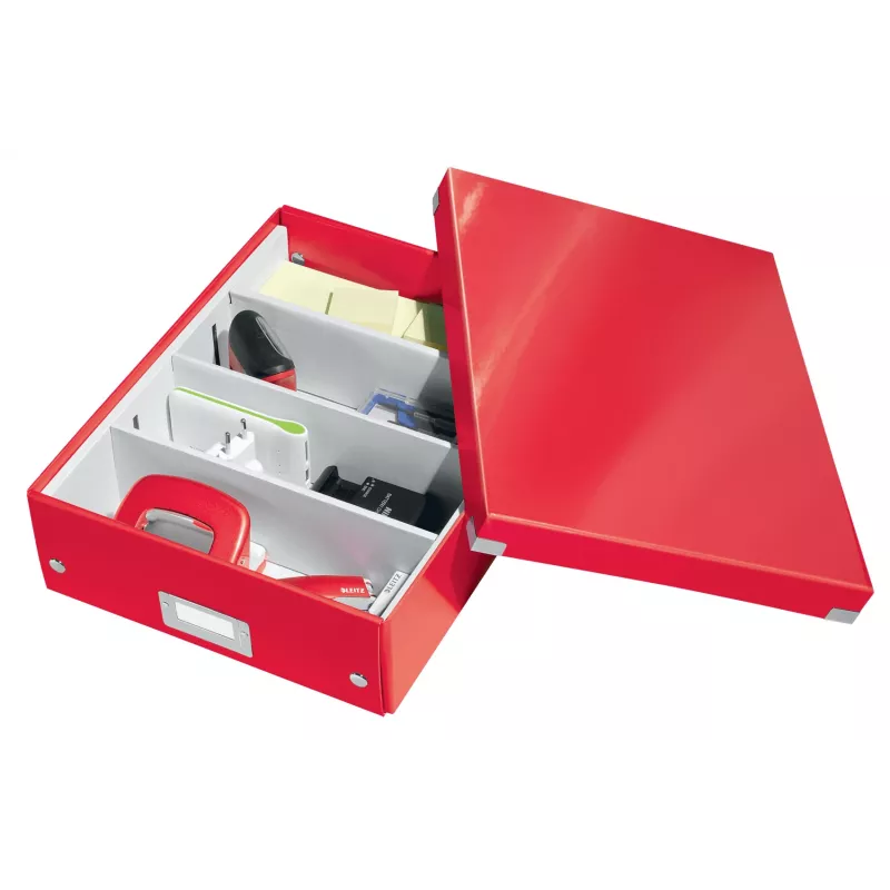 Leitz Click & Store WOW Medium Organizer Box, sarkana, taisnstūra