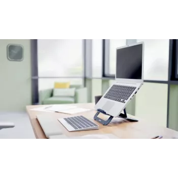 Leitz Ergo Aluminium Ultra-Flat regulējams klēpjdatora statīvs, tumši pelēks, alumīnijs, 25.4 cm (10 inch) - 43.2 cm (17 inch)