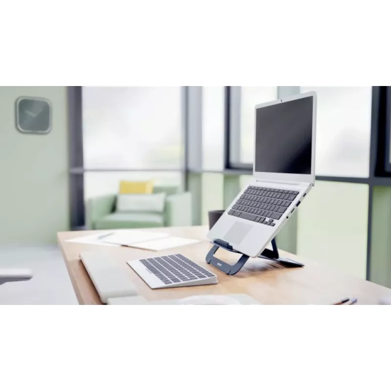 Leitz Ergo Aluminium Ultra-Flat regulējams klēpjdatora statīvs, tumši pelēks, alumīnijs, 25.4 cm (10 inch) - 43.2 cm (17 inch)