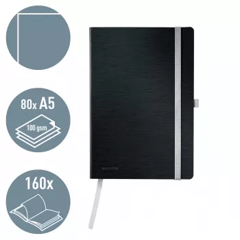 Leitz Style piezīmju bloks A5 līniju, mīkstie vāki, Melns