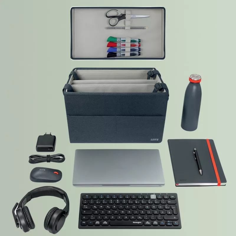 Leitz Fabric Compact Hot Desking Darba Soma ar Vāku, Pelēka