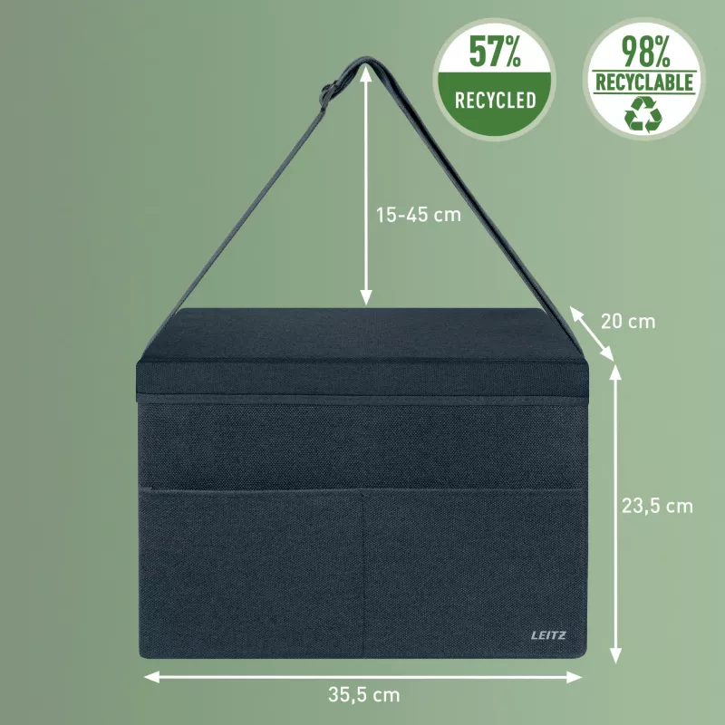 Leitz Fabric Compact Hot Desking Darba Soma ar Vāku, Pelēka