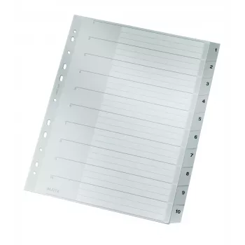 Leitz 12800000 ciparu dalītājlapa, kartons, pelēka, A4