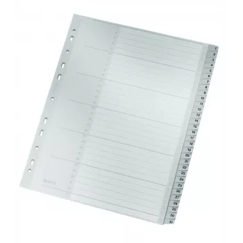 Leitz 12810000 ciparu tab indekss kartons pelēks